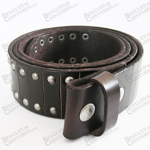 CEINTURE BRUN AVEC INSERTIONS DE CLOUS DE FORME RONDS